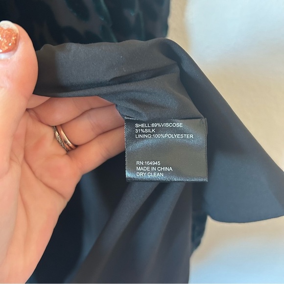 Toccin NY Doris Draped Long Sleeve Leopard Velvet Mini Dress 4 - Picture 5 of 6